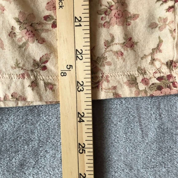 Lauren Jeans Co. Ruffle Neck Top Size S Long Sleeve Floral Cotton Old Money - Picture 14 of 14